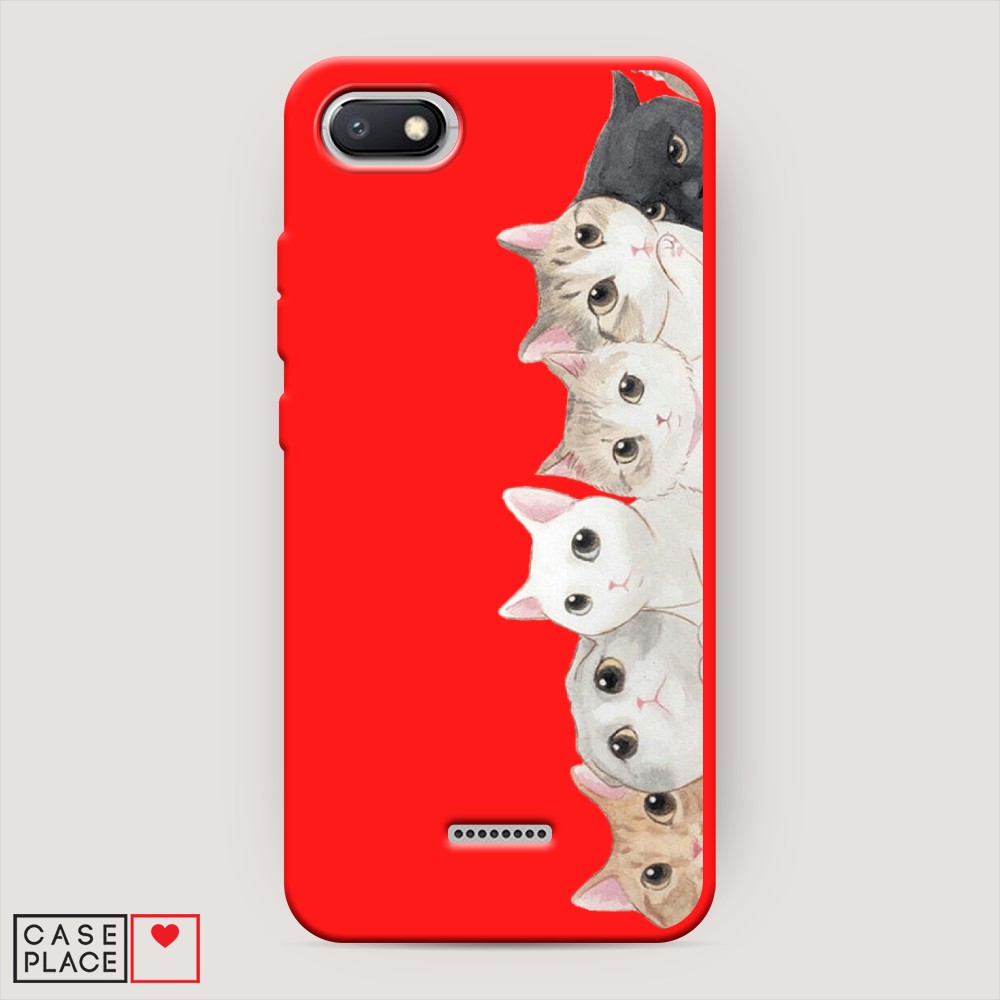 

Матовый силиконовый чехол "Котики" на Xiaomi Redmi 6A, Котики