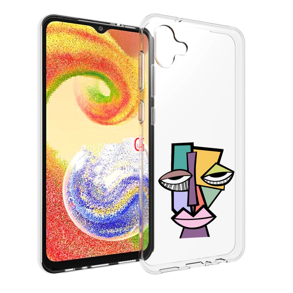 

Чехол MyPads лицо из квадратиков с глазами женский для Samsung Galaxy A04, Прозрачный, Tocco