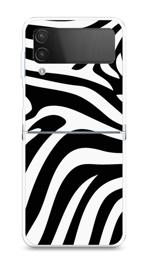 

Чехол на Samsung Galaxy Z Flip 4 "Полоски зебры", Черный;белый;бежевый, 2106650-1