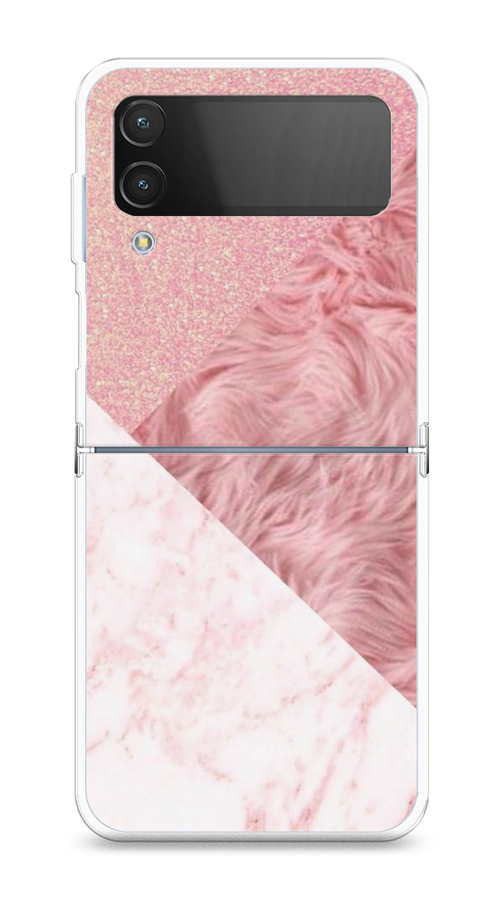 

Чехол на Samsung Galaxy Z Flip 4 "Текстурные треугольники", Розовый;белый, 2106650-1
