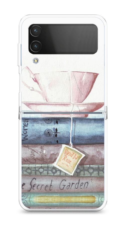

Чехол на Samsung Galaxy Z Flip 4 "Книжное чаепитие", Желтый;розовый;белый, 2106650-1
