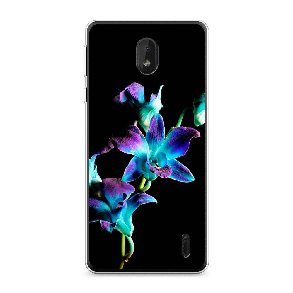

Чехол Awog на Nokia 1 Plus / Нокиа 1 Plus "Синий цветок на черном", 122750-8