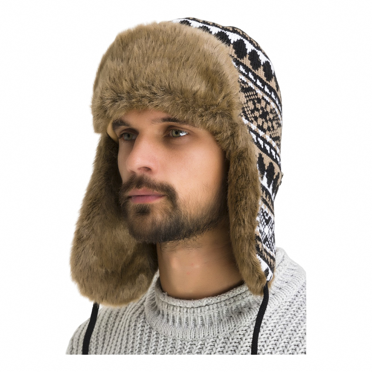 

Шапка мужская Win&Wool АМ191 черно-бежевый, р, Коричневый, АМ191