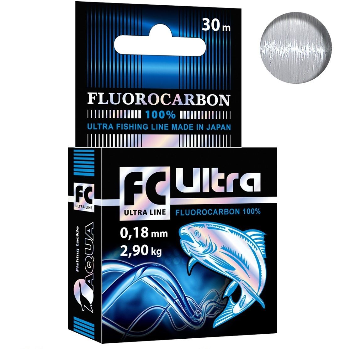 

Леска AQUA FC Ultra Fluorocarbon 100% 0,18mm 30m, прозрачный, test - 2,90kg 1 шт., FC Ultra Fluorocarbon 100%