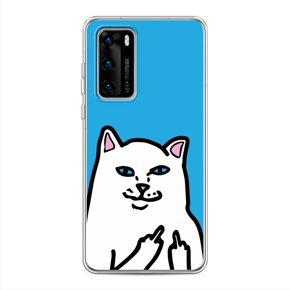 

Чехол Awog на Huawei P40 "Кот жесть", Белый;голубой;черный, 610850-9