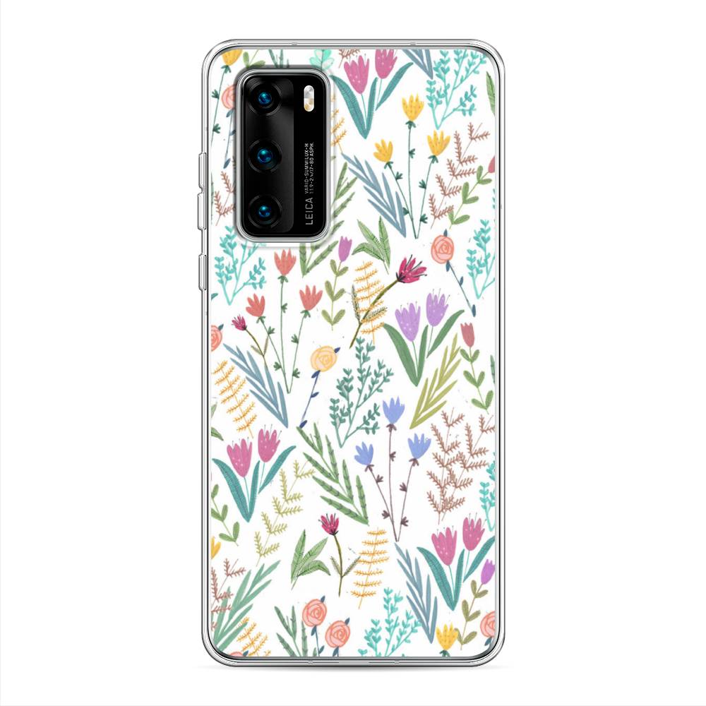 

Чехол Awog на Huawei P40 "Полевые цветы рисунок", Белый;зеленый, 610850-8