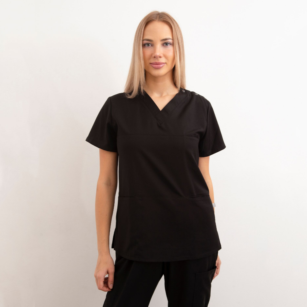 

Блуза медицинская женская NoBrand TZ300 черная 54 RU, Черный, TZ300