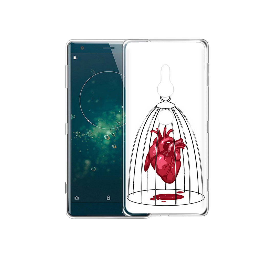 

Чехол MyPads Tocco для Sony Xperia XZ2 сердце в клетке, Прозрачный, Tocco