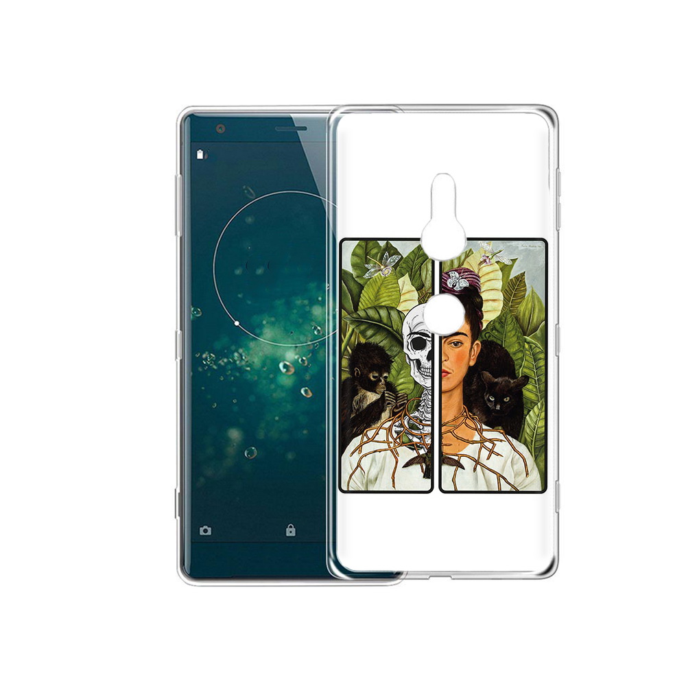 

Чехол MyPads Tocco для Sony Xperia XZ2 сдвоенная картинка девушка скелет, Прозрачный, Tocco
