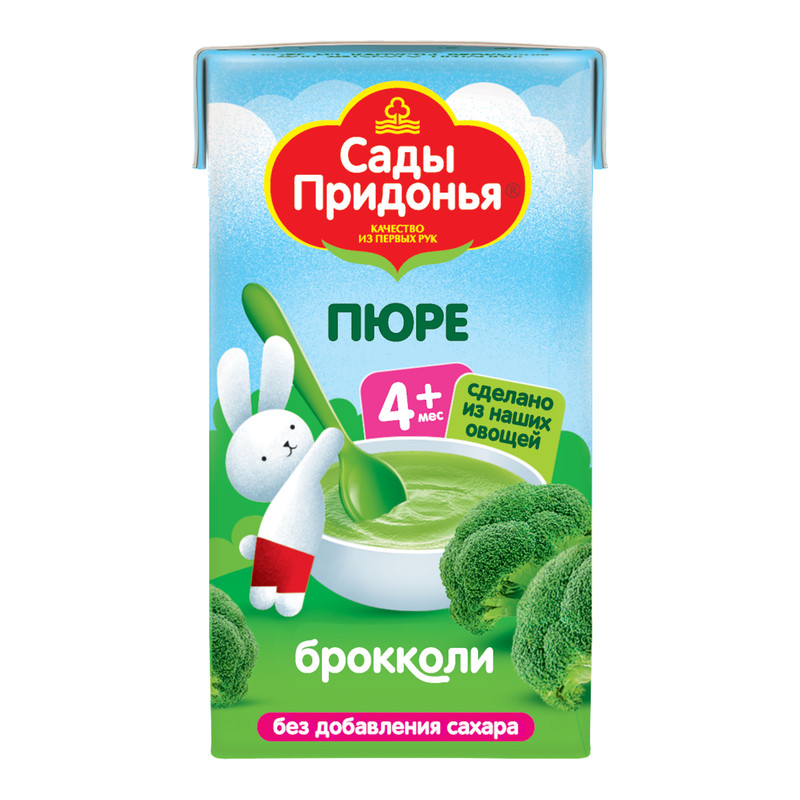 

Пюре Сады Придонья овощное из капусты брокколи с 4 месяцев 125 г, Брокколи