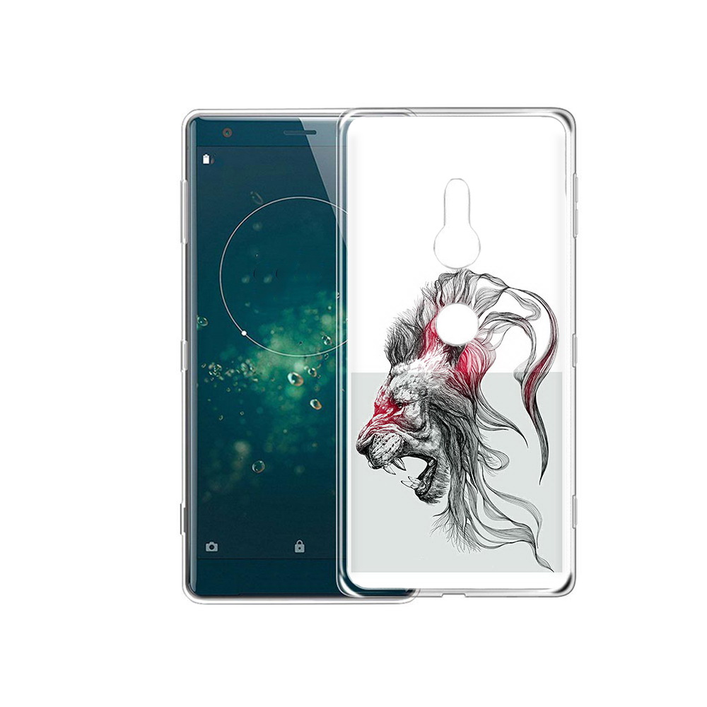 

Чехол MyPads Tocco для Sony Xperia XZ2 разъяренный лев, Прозрачный, Tocco