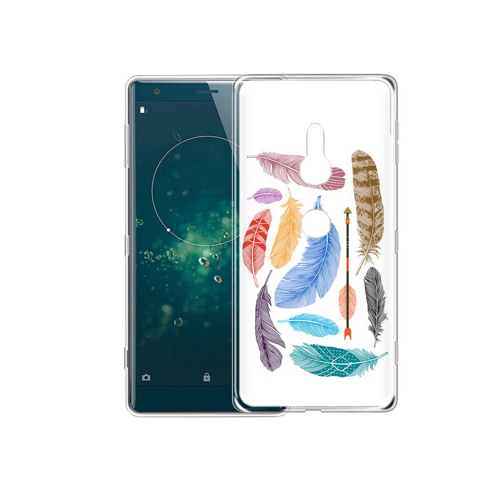 

Чехол MyPads Tocco для Sony Xperia XZ2 разноцветные перья, Прозрачный, Tocco