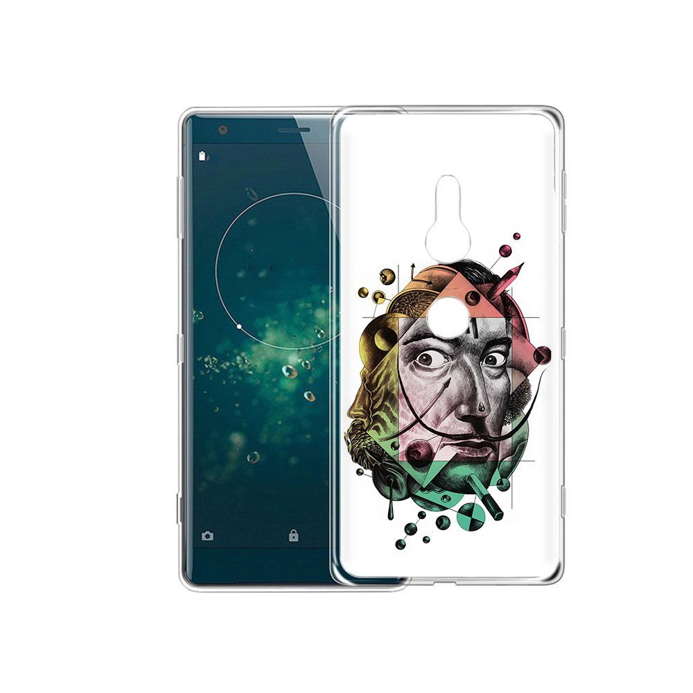 

Чехол MyPads Tocco для Sony Xperia XZ2 разноцветное лицо абстракция, Прозрачный, Tocco