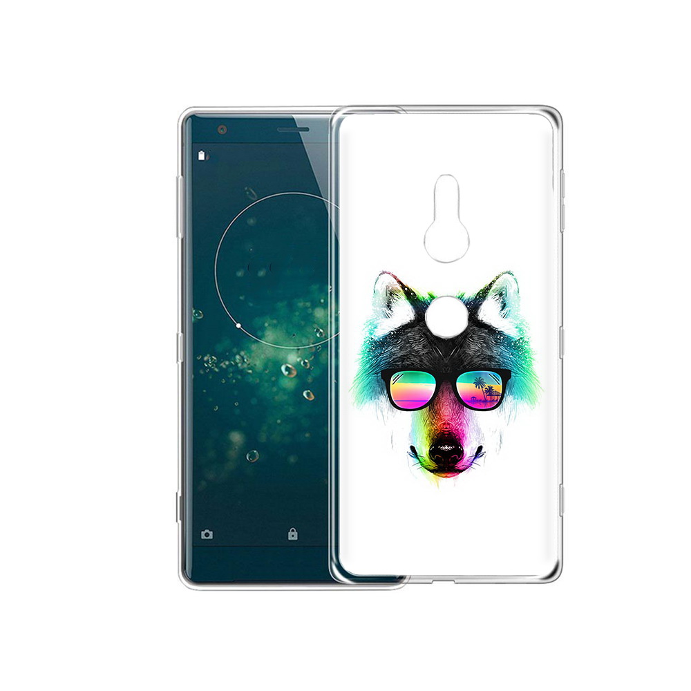 

Чехол MyPads Tocco для Sony Xperia XZ2 радужный волк, Прозрачный, Tocco