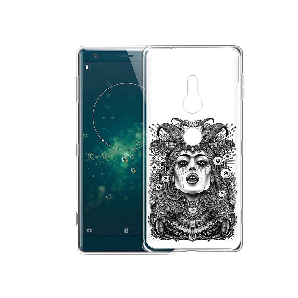 

Чехол MyPads Tocco для Sony Xperia XZ2 портрет девушки черно белый, Прозрачный, Tocco