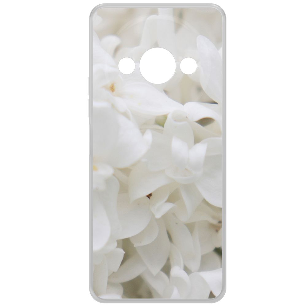 

Чехол-накладка Krutoff Clear Case Белые лилии для Xiaomi Poco C61, Прозрачный