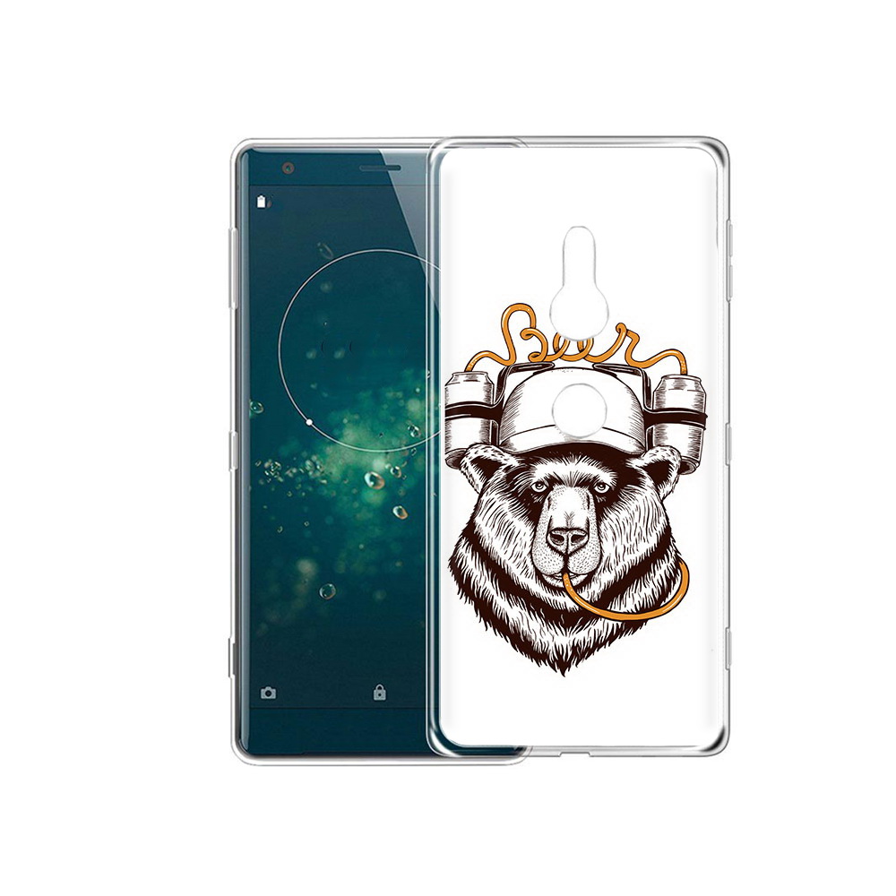 

Чехол MyPads Tocco для Sony Xperia XZ2 пивной медведь, Прозрачный, Tocco