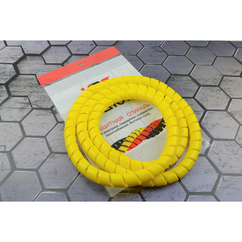 УРДЮГА Защитная пластиковая спираль d25мм желтая пакет 2м URСП25Ж02