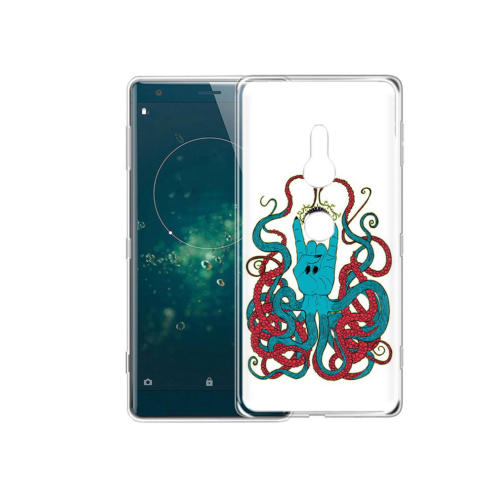 

Чехол MyPads Tocco для Sony Xperia XZ2 осьминог-рука абстракция, Прозрачный, Tocco