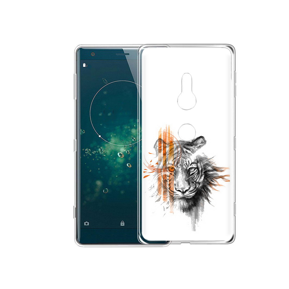 

Чехол MyPads Tocco для Sony Xperia XZ2 огненный тигр, Прозрачный, Tocco