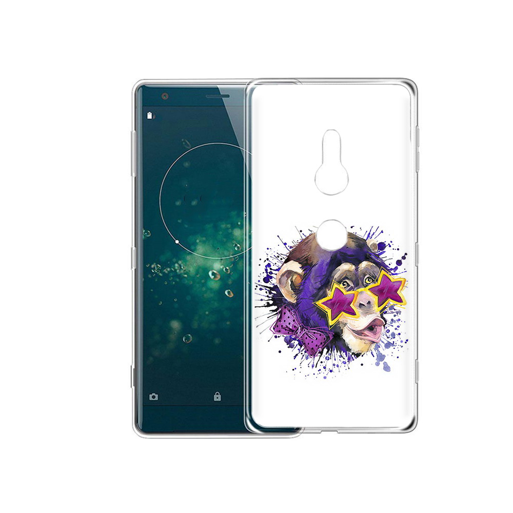 

Чехол MyPads Tocco для Sony Xperia XZ2 обезьяна в очках, Прозрачный, Tocco
