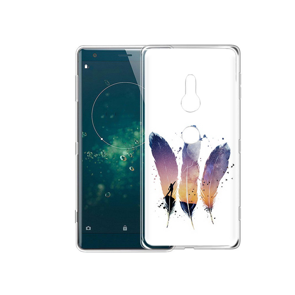 

Чехол MyPads Tocco для Sony Xperia XZ2 небесные перья, Прозрачный, Tocco