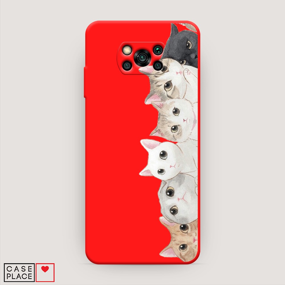 

Матовый силиконовый чехол "Котики" на Xiaomi Poco X3 Pro, Котики