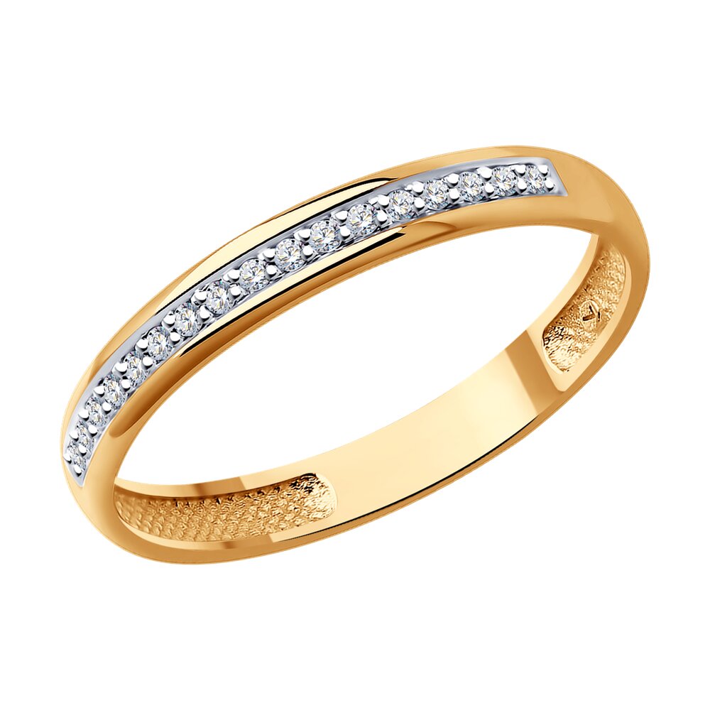 Кольцо обручальное из красного золота р. 17 SOKOLOV Diamonds 1110211, бриллиант