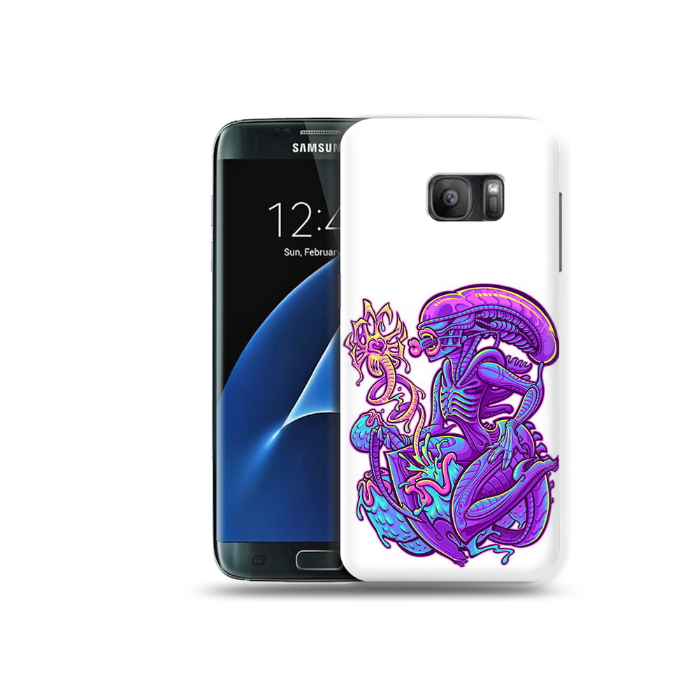 

Чехол MyPads Tocco для Samsung Galaxy S7 чужой фиолетовый цвет, Прозрачный, Tocco