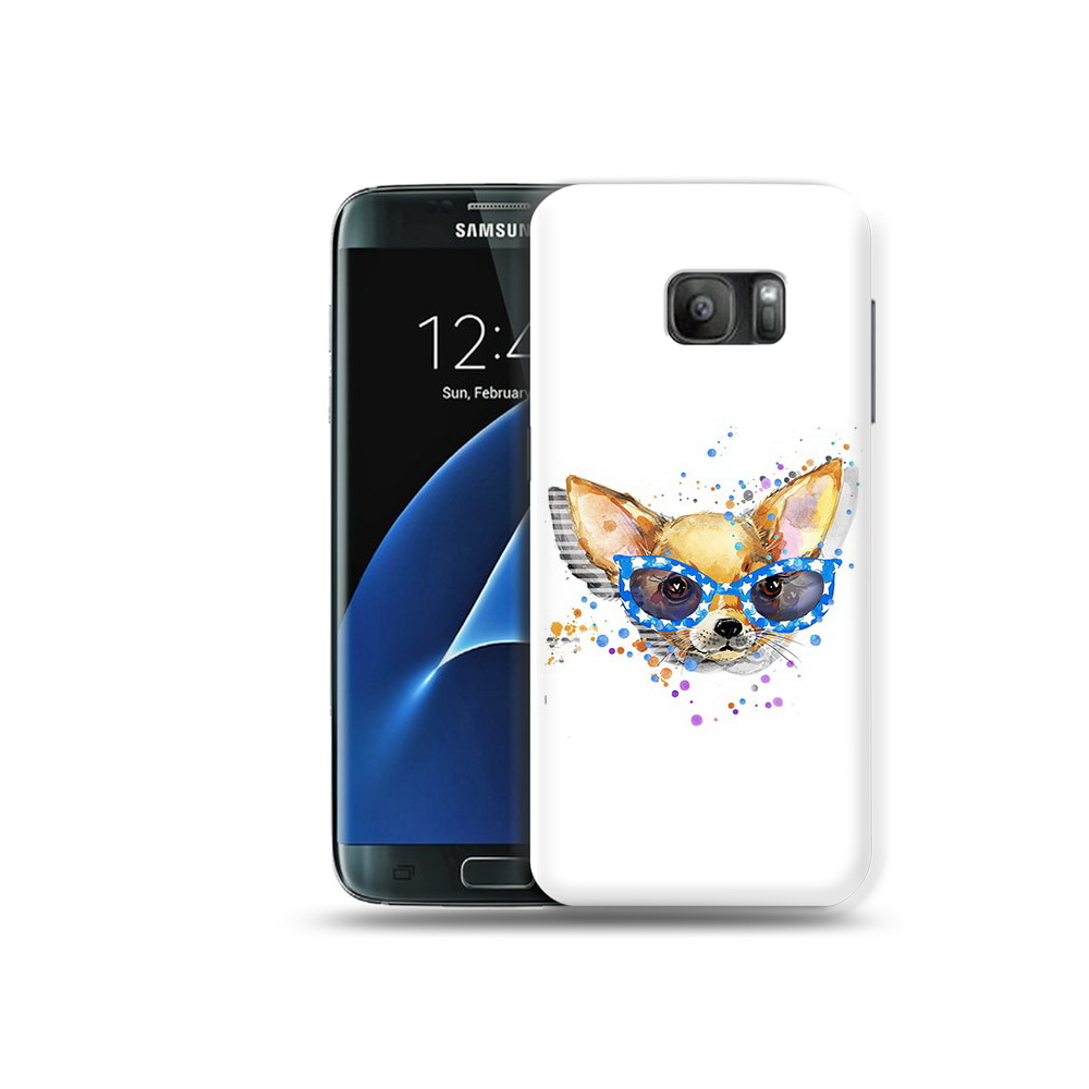 

Чехол MyPads Tocco для Samsung Galaxy S7 чихуа-хуа в очках, Прозрачный, Tocco