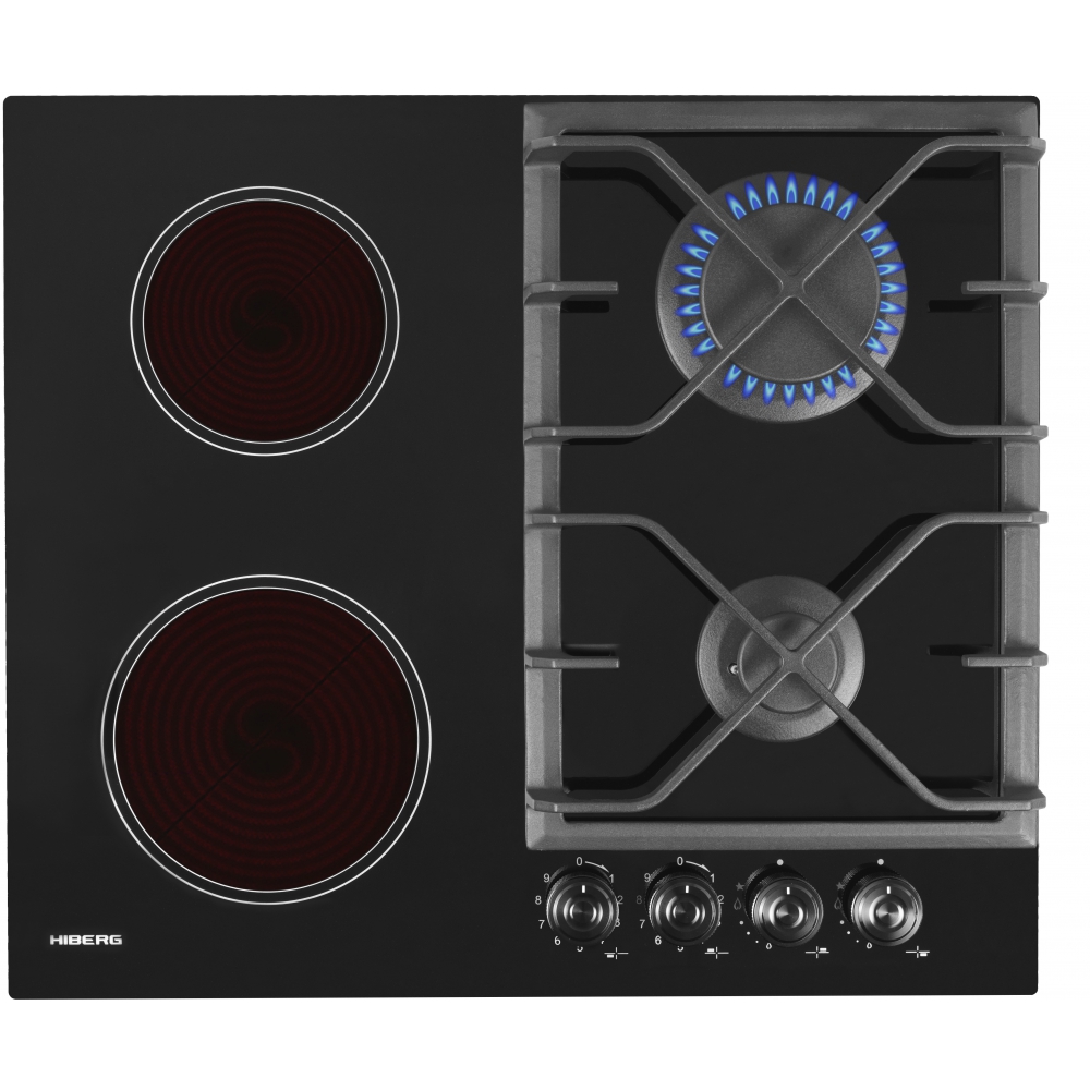 Встраиваемая варочная панель комбинированная Hiberg VM 6020 B черный холодильник hiberg rfq 555dx nfgb черный