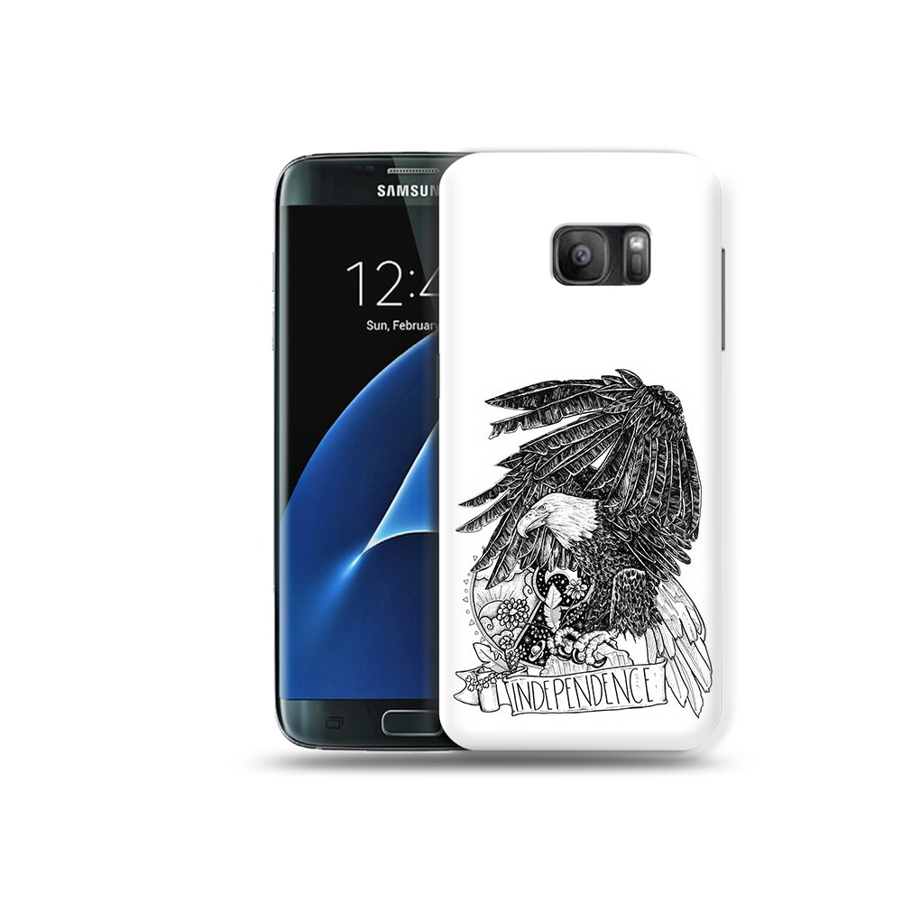 

Чехол MyPads Tocco для Samsung Galaxy S7 черно белый сокол, Прозрачный, Tocco