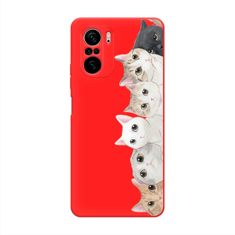 

Матовый силиконовый чехол "Котики" на Xiaomi Poco F3, Котики