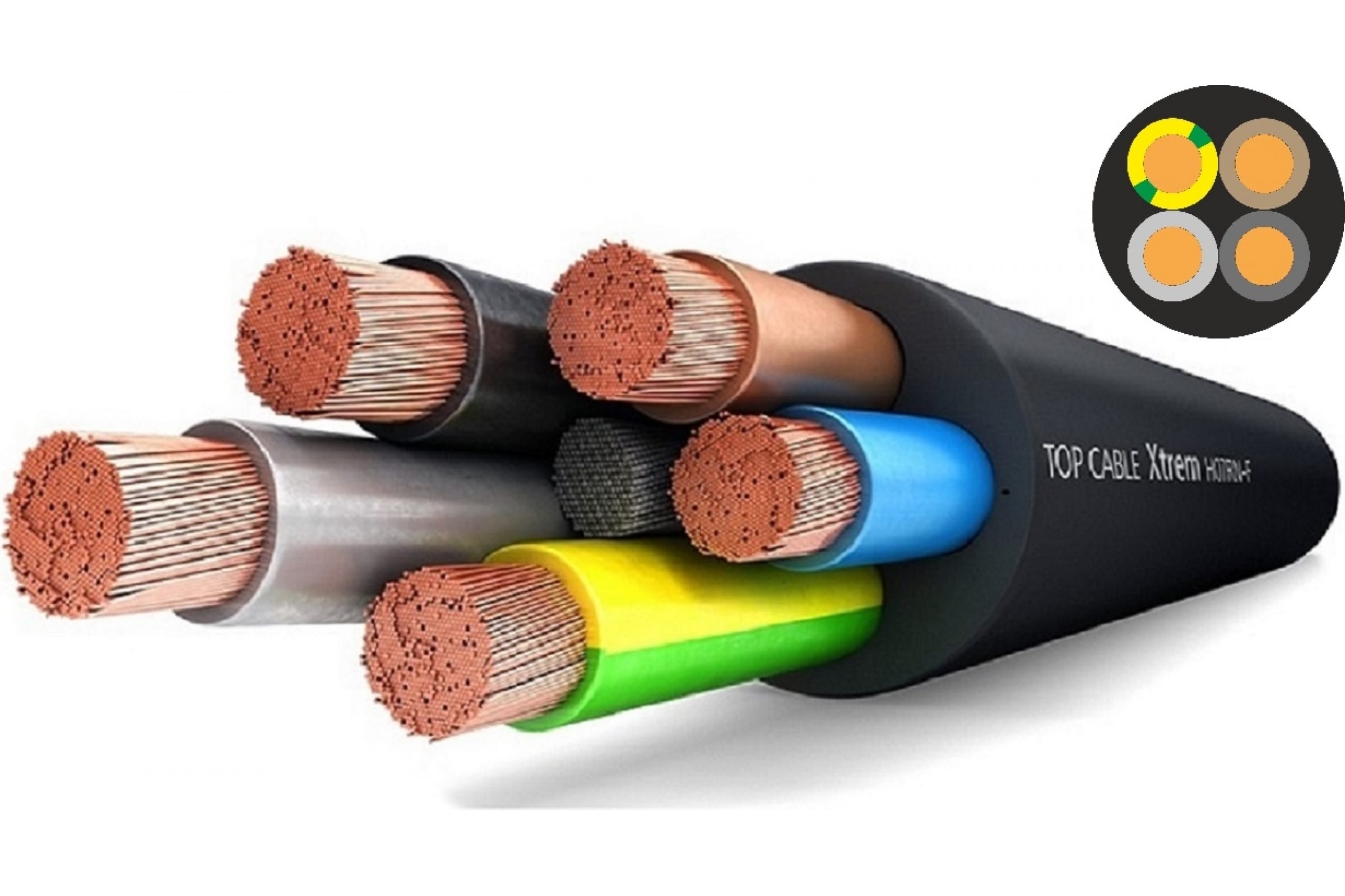 Силовой гибкий кабель H07RN-F 4х2,5 Top Cable XTREM 50 метров 3004002MR50RU силовой гибкий кабель xtrem h07rn f 4х4 top cable 10 метров 3004004gr10ru
