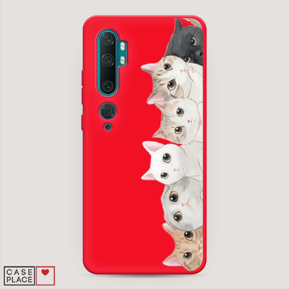 

Матовый силиконовый чехол "Котики" на Xiaomi Mi Note 10, Котики
