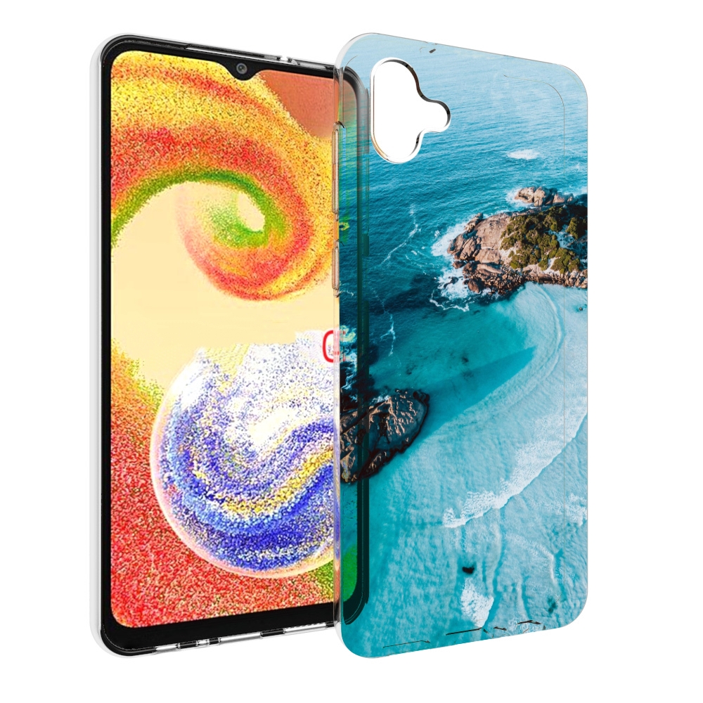 

Чехол MyPads красивый голубой залив для Samsung Galaxy A04, Прозрачный, Tocco