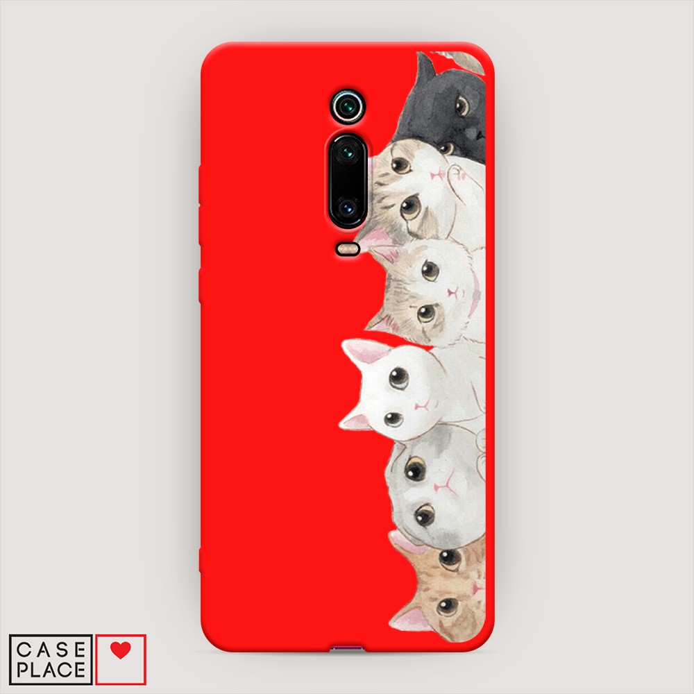 

Матовый силиконовый чехол "Котики" на Xiaomi Mi 9T, Котики