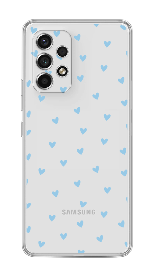 

Чехол на Samsung Galaxy A53 5G "Голубые сердечки паттерн", Голубой;прозрачный, 2104550-1