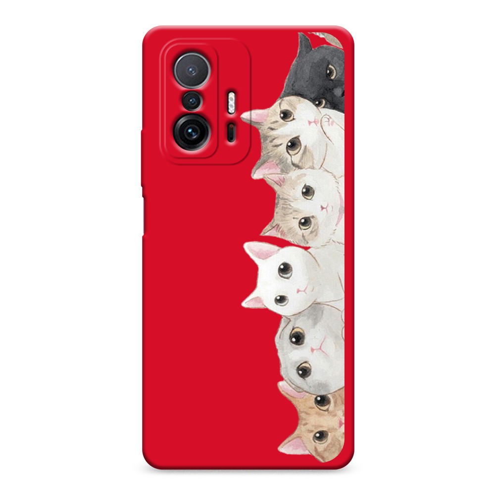 

Матовый силиконовый чехол "Котики" на Xiaomi Mi 11T Pro, Котики