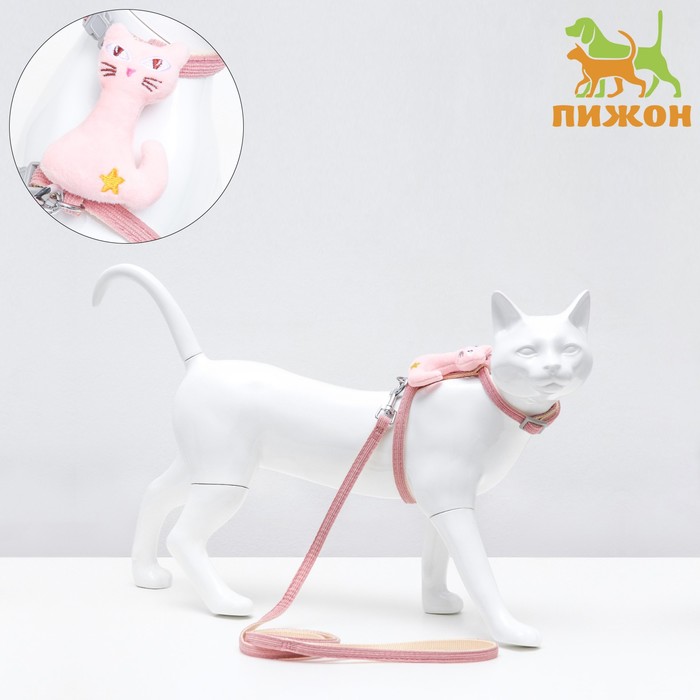 

Комплект амуниции Пижон с игрушкой, S, поводок 120 х 1 см, ОШ 20-30, ОГ 25-40 смый