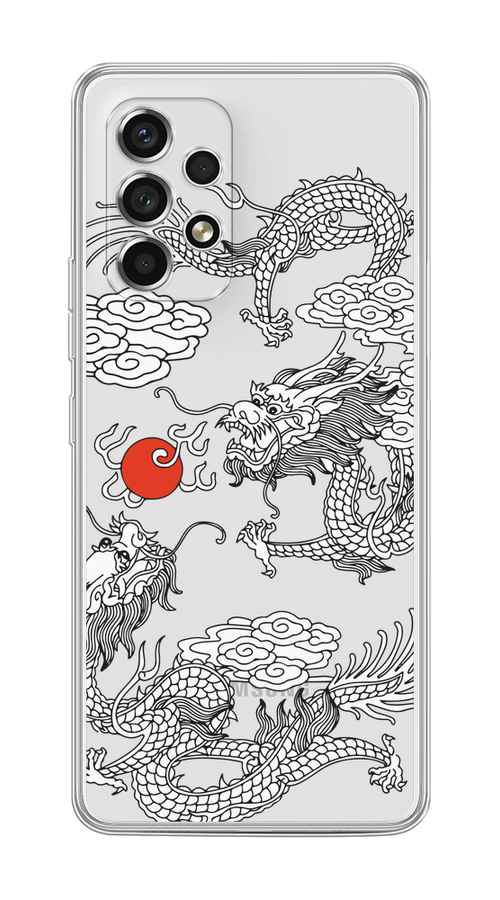 

Чехол на Samsung Galaxy A53 5G "Драконы с ножом", Прозрачный;черный;белый, 2104550-1