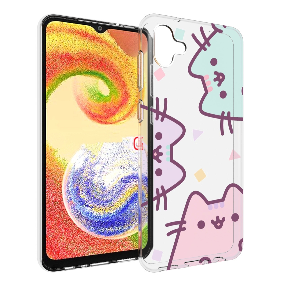 

Чехол MyPads котики зеленый фиолетовый розовый женский для Samsung Galaxy A04, Прозрачный, Tocco