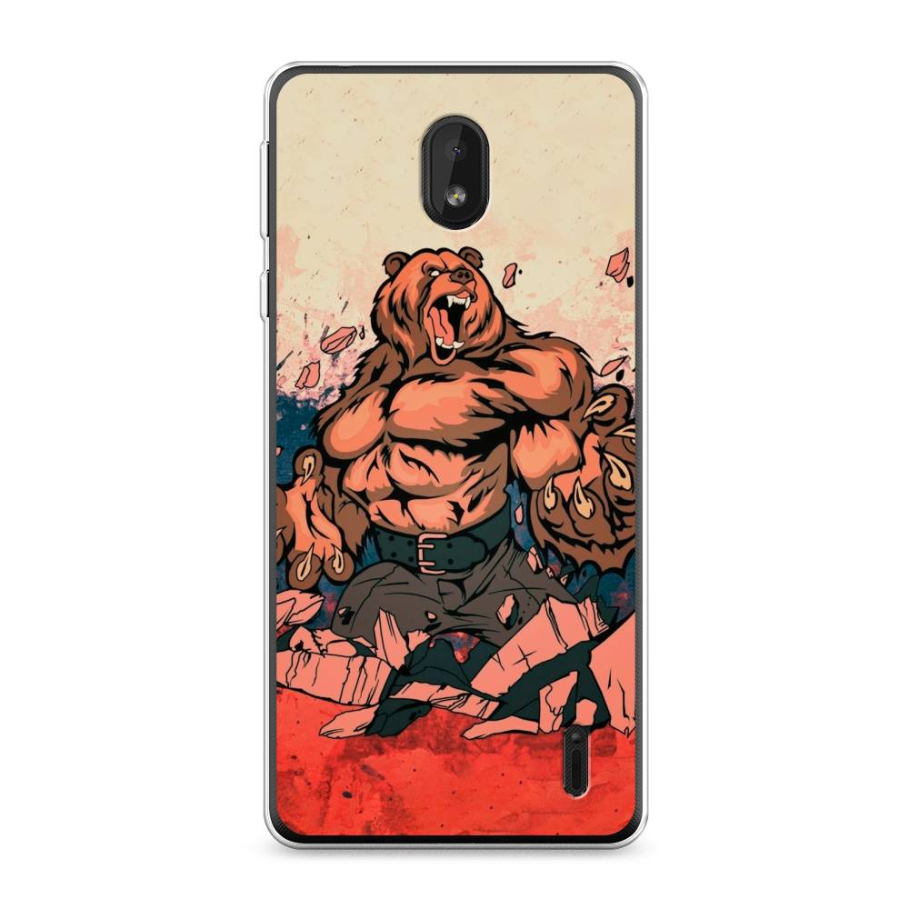 

Чехол Awog на Nokia 1 Plus / Нокиа 1 Plus "Медведь с флагом РФ", 122750-2