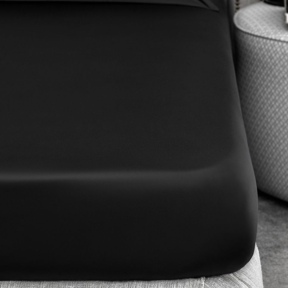 фото Простыня на резинке togas сенса черный 160x200+30см