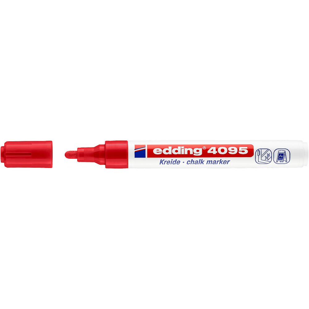 фото Меловой маркер, круглый наконечник, стираемый edding 2-3 мм красный, e-4095/2