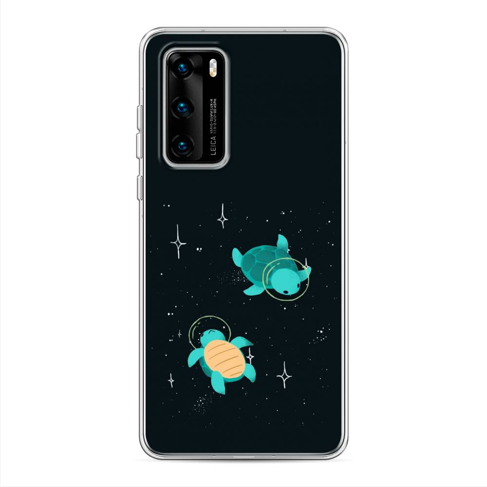 

Чехол Awog на Huawei P40 "Черепашки космонавты", Черный;синий, 610850-4