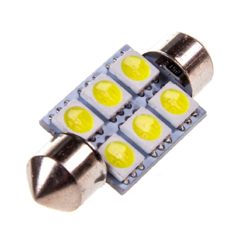 фото Лампа подсветки светодиодная c5w 24v "skyway" (t11, 6 smd, с цоколем 36 мм, 1-конт, белая)