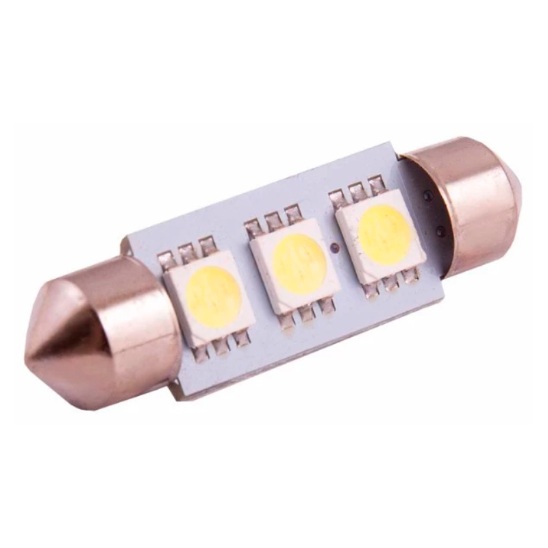 фото Лампа подсветки светодиодная c5w 12v "skyway" (t11, 3 smd, с цоколем 39 мм, 1-конт, белая)