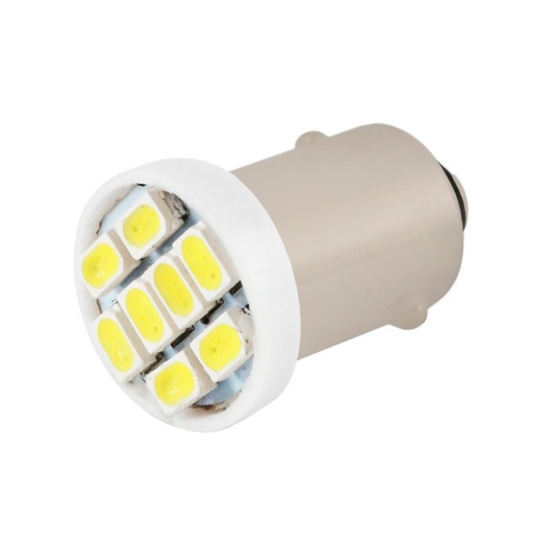 фото Лампа подсветки светодиодная t4w 12v "skyway" (8 smd диодов 1-контактная с цоколем белая)