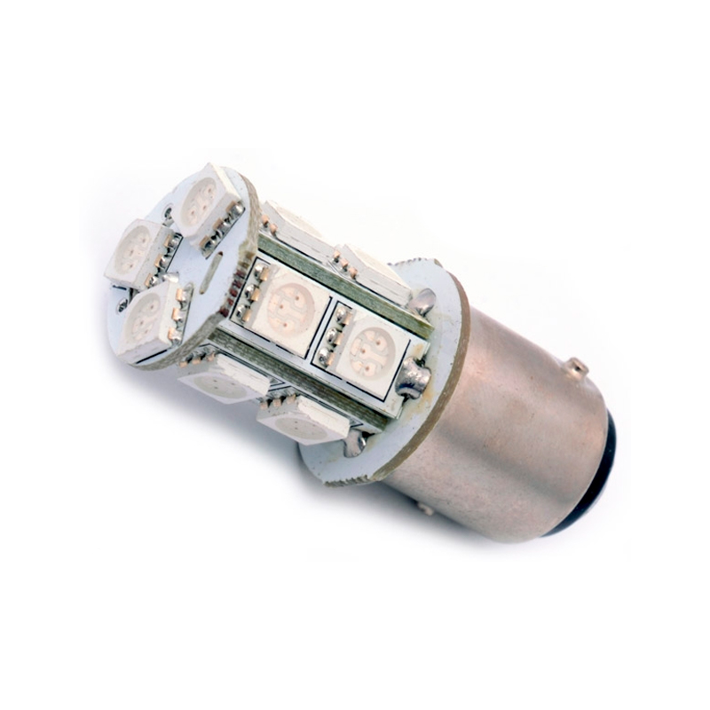 

Лампа подсветки светодиодная T25 12V 21/5W "BG-GROUP" (13SMD, стоп+габарит. огни) (2 шт.)